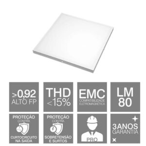 Luminária Painel Led Taschibra Profissional 60x60 45w 6500k - Image 4